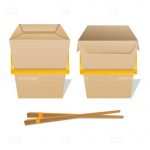 Open and Shut Noodle Containers with Chopsticks Icon Pack